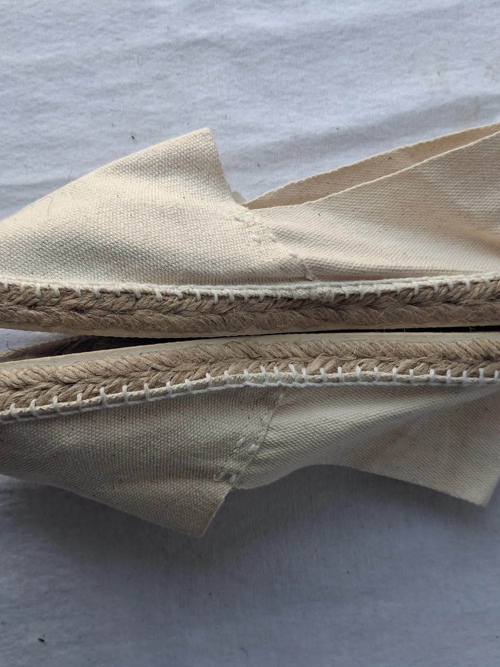 Light Cream Canvas Espadrille Slip-Ons